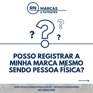 Posso registrar a minha marca mesmo sendo pessoa física?