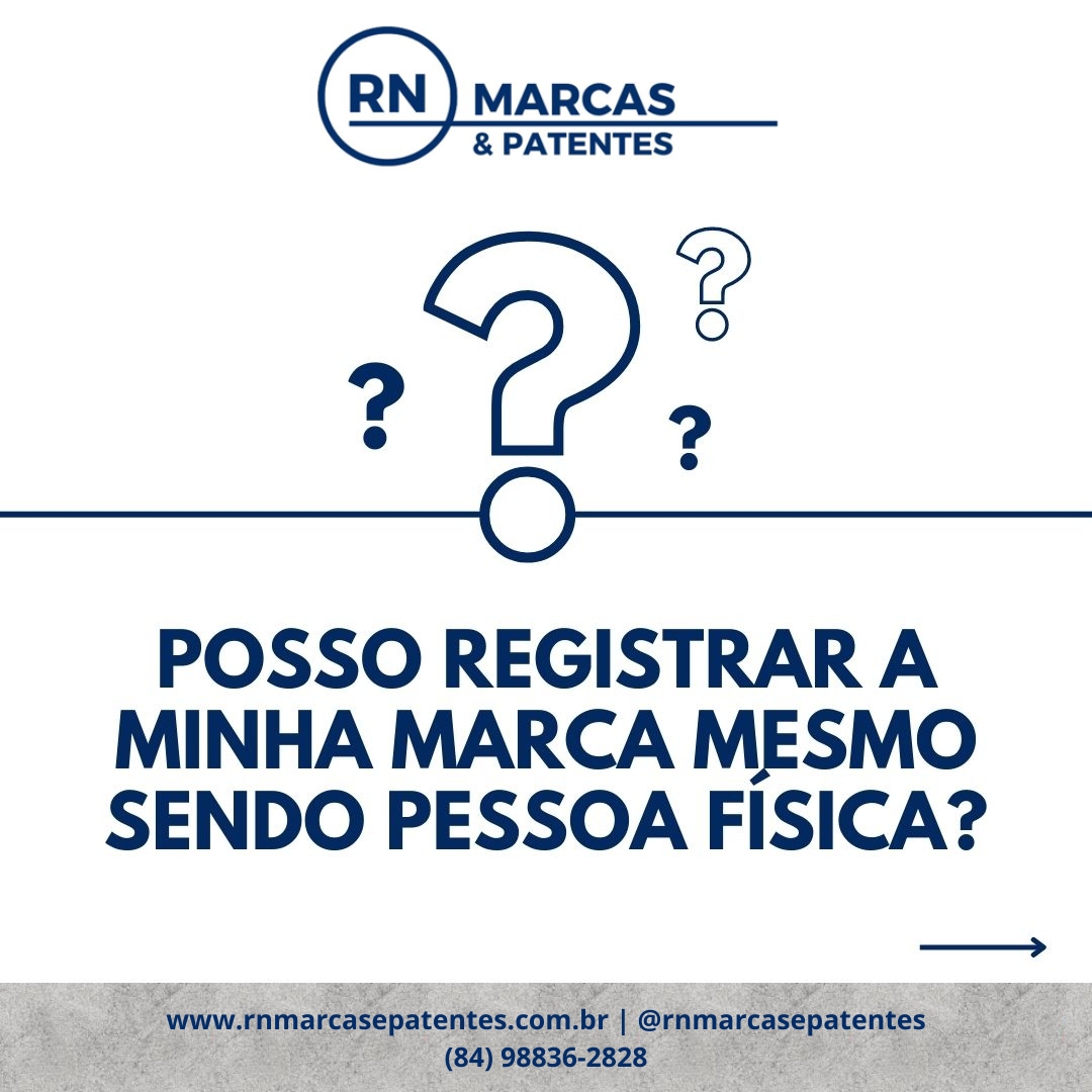 Posso registrar a minha marca mesmo sendo pessoa física?